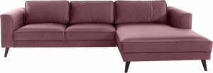 INOSIGN Ecksofa Junis, in moderner Optik, Rosa