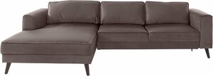 INOSIGN Ecksofa Junis, in moderner Optik, Braun