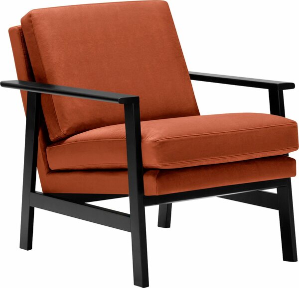 Bild 1 von LOVI Sessel Pepper, Gestell schwarz aus massiver Buche im Retro Style, Orange