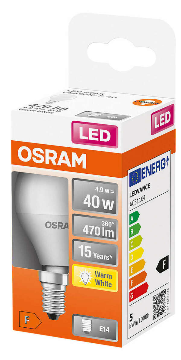 Bild 1 von OSRAM LED-Tropfen E14 matt