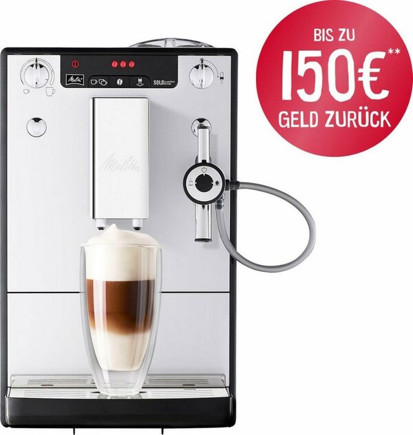 Bild 1 von Melitta Kaffeevollautomat Solo® & Perfect Milk E957-203, silber/schwarz, Café crème&Espresso per One Touch, Milchsch&heiße Milch per Drehregler