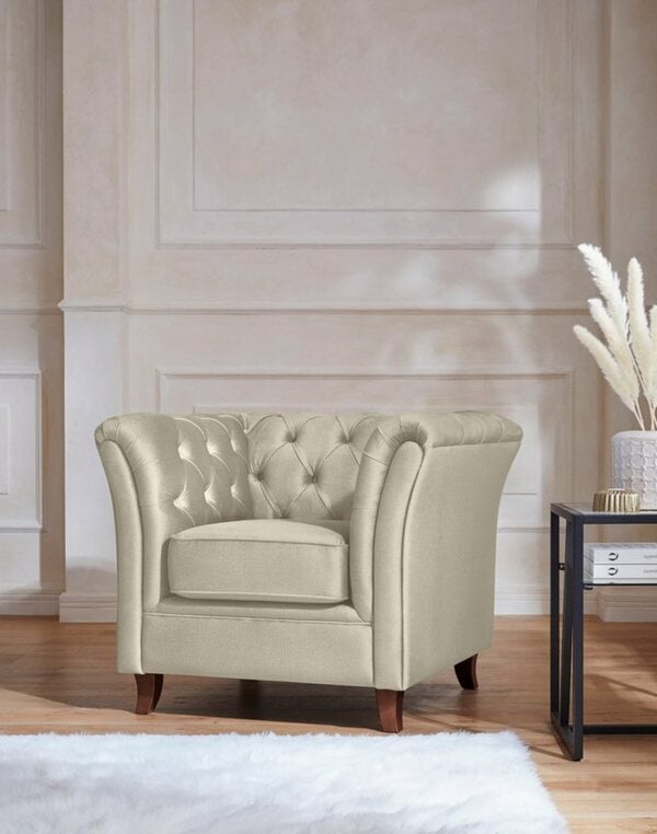 Bild 1 von Home affaire Chesterfield-Sessel Reims, mit echter Chesterfield-Knopfheftung, hochwertige Verarbeitung, Beige