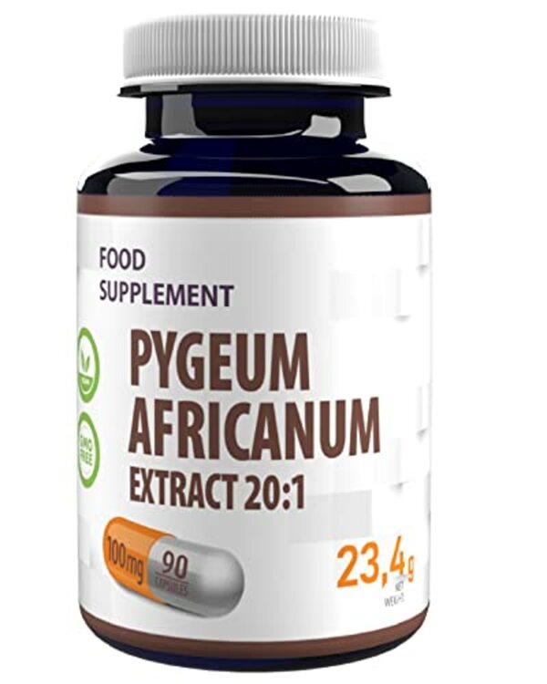 Bild 1 von Pygeum Africanum 20000mg Äquivalent (100mg von 20:1 Extrakt) 90 Vegane Kapseln, standardisiert auf 13% Phytosterine, Laborgeprüft, Gluten und GVO frei