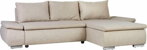 Home affaire Ecksofa Acra, mit Bettfunktion und Bettkasten, in Mattenoptik, Beige