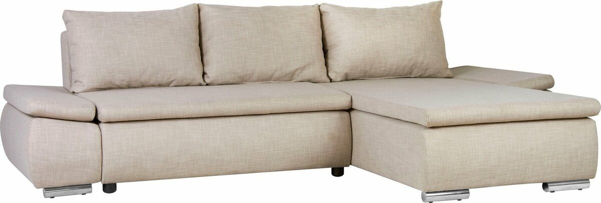 Bild 1 von Home affaire Ecksofa Acra, mit Bettfunktion und Bettkasten, in Mattenoptik, Beige