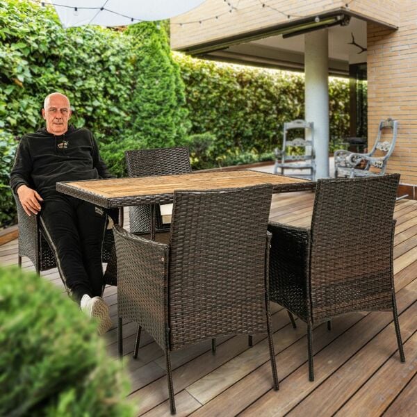 Bild 1 von Gartenmöbelset Dining – Set Mario Edition Basler Barcelona Gartenmöbel Balkonmöbel Braun Akazie