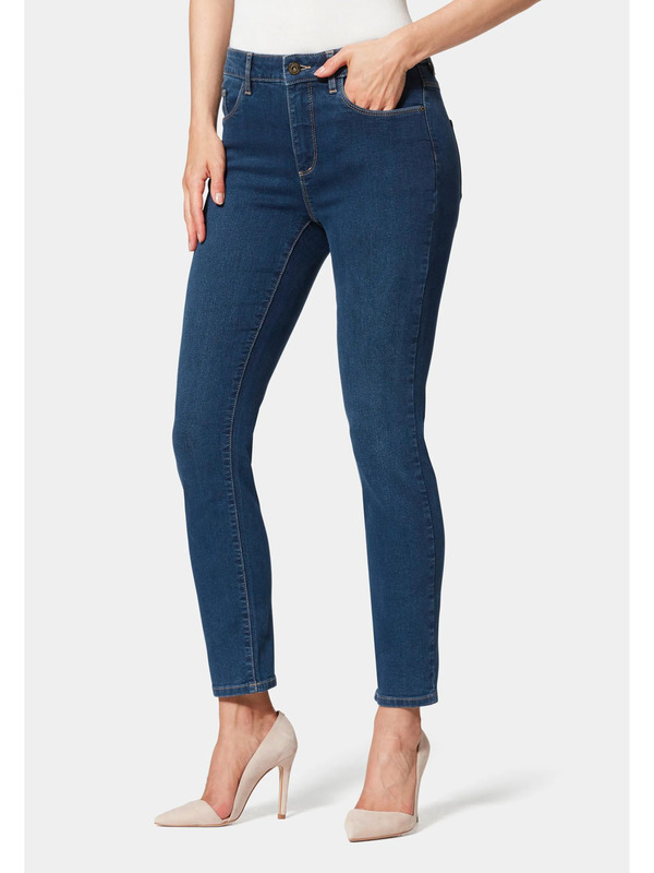 Damen Jeans Slim Fit High Waist - Patchwork Design Freizeithose