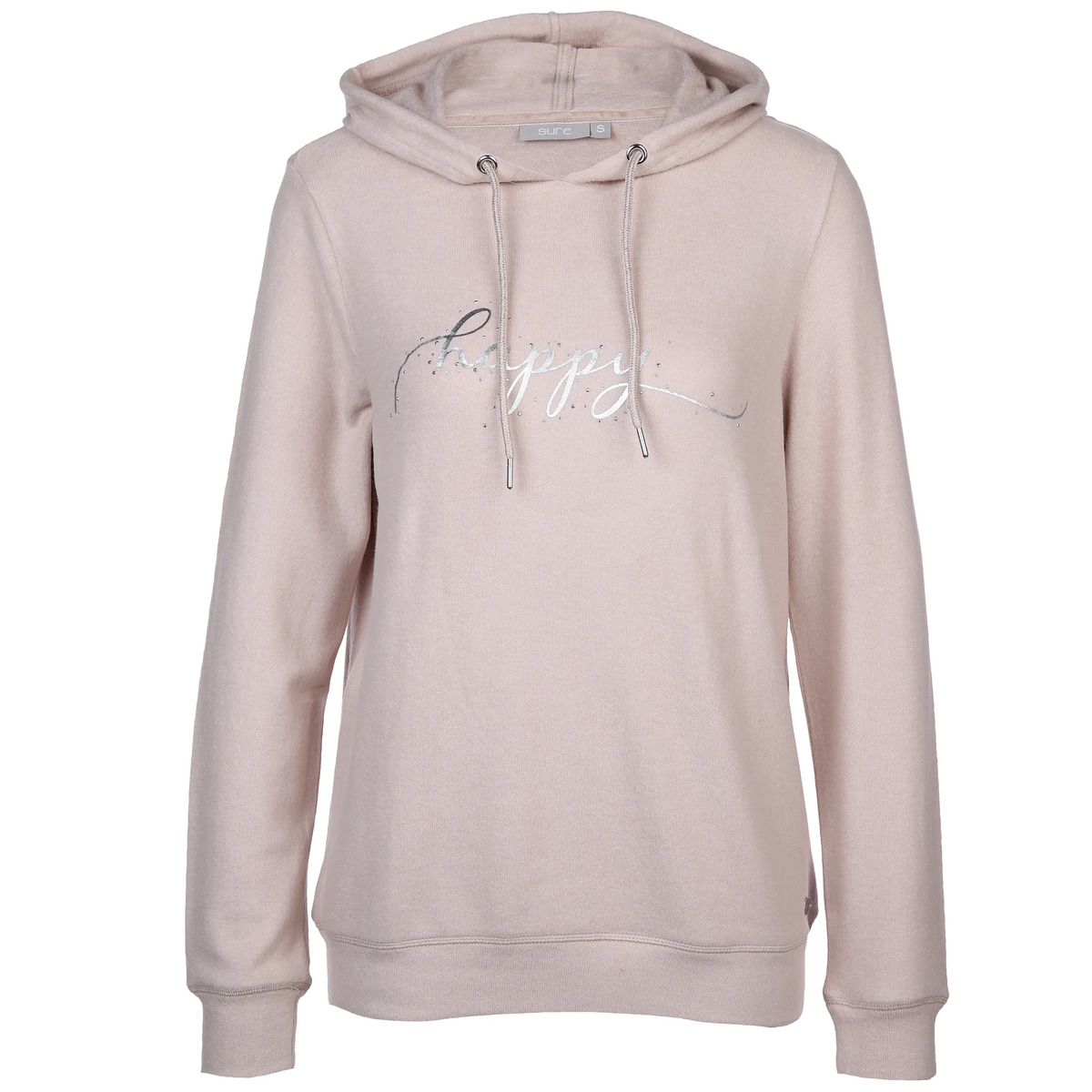 Bild 1 von Damen Flauschhoodie mit Folienprint
                 
                                                        Beige