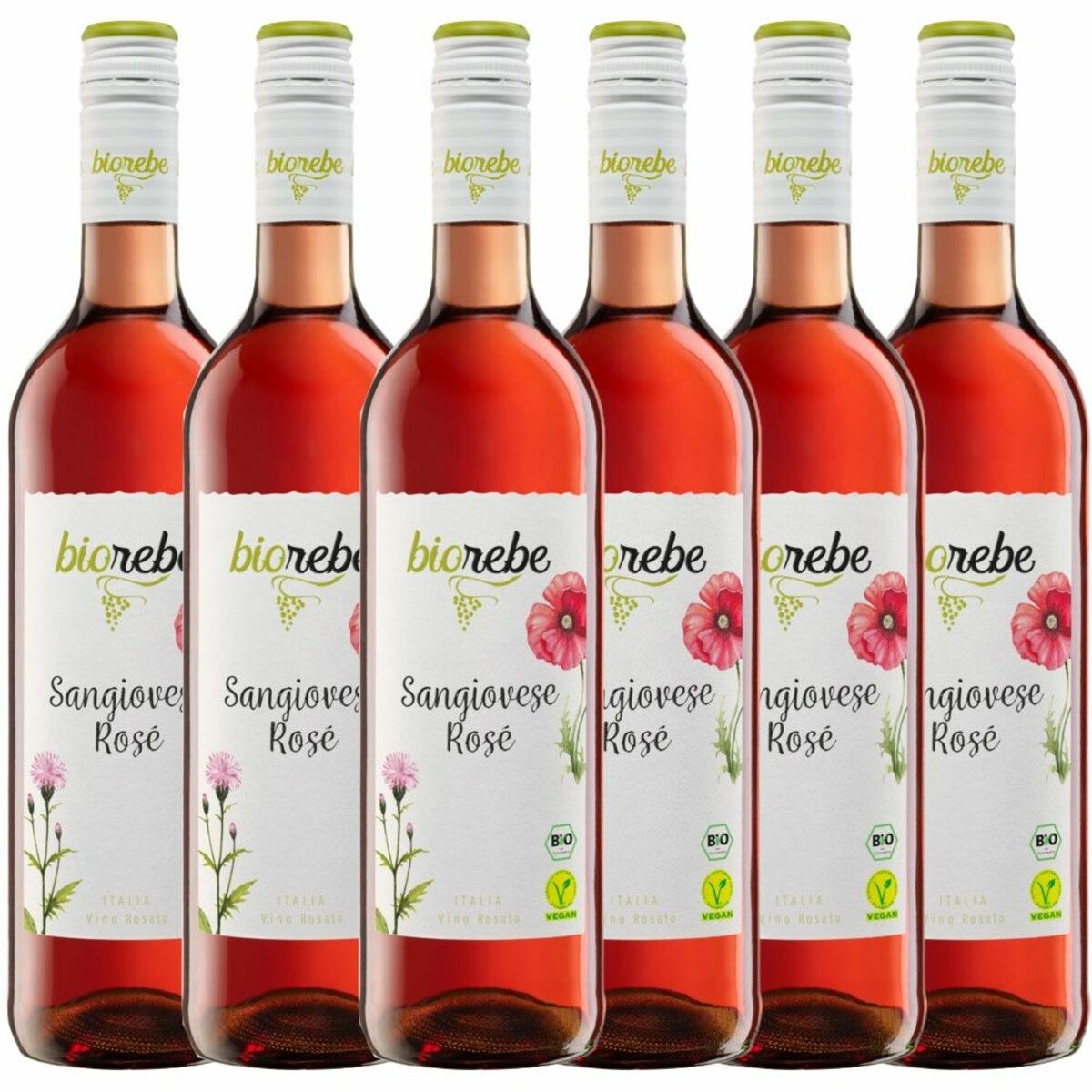 Bild 1 von BioRebe Sangiovese Rosé feinherb 2021 0,75l 6er Karton