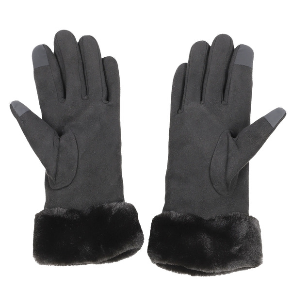 Bild 2 von Damen Handschuhe mit Kunstfelleinsatz
                 
                                                        Schwarz