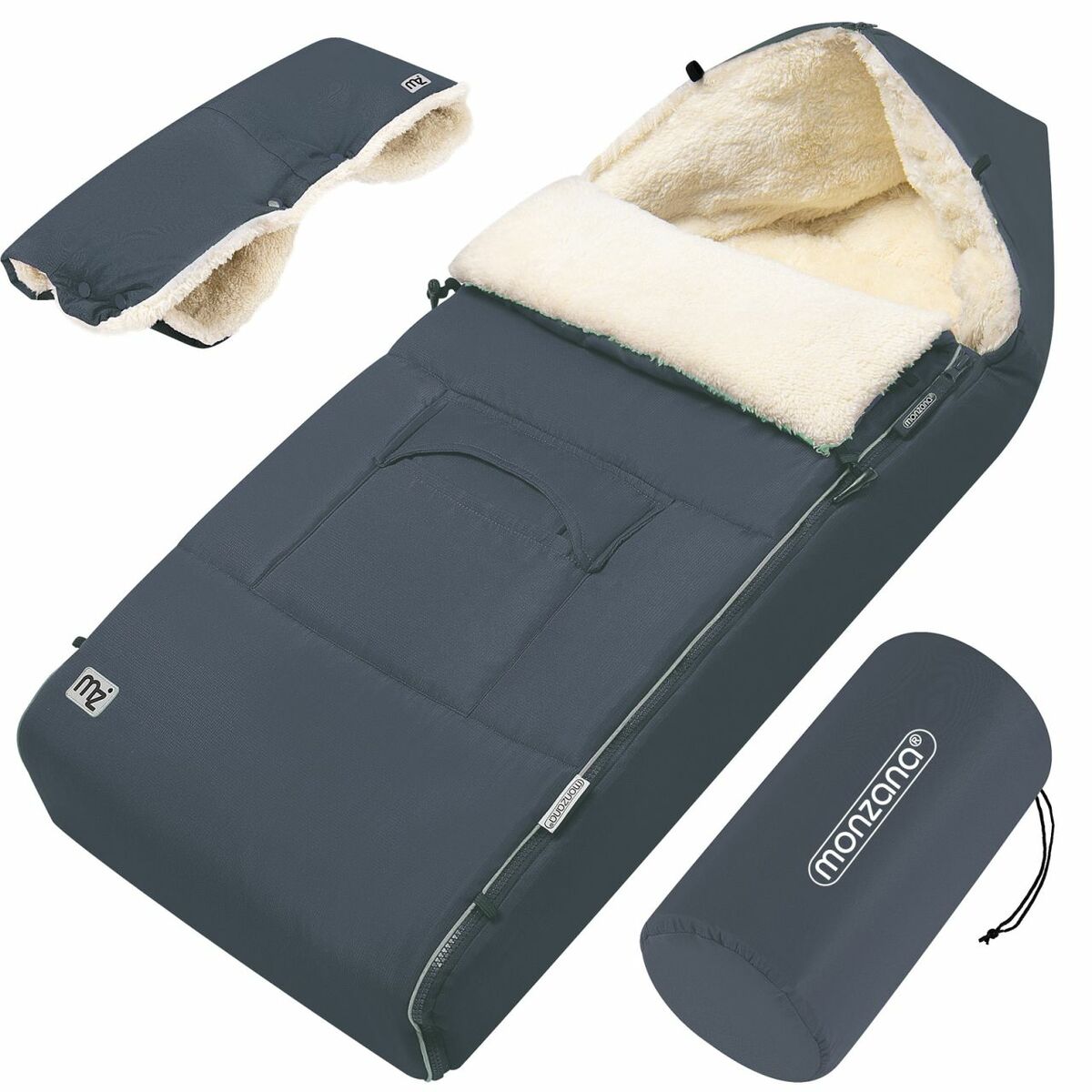 Bild 1 von monzana® Baby Fußsack Premium anthrazit