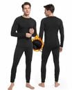 Bild 1 von Homord Thermounterwäsche Herren, Atmungsaktiv Funktionsunterwäsche Skiunterwäsche Set Männer mit Innenfleece - Winter Lange Thermo Ski Unterwäsche Set für Joggen,Radfahren,Fußball,Skifahren,Mo