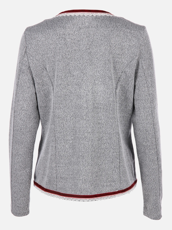 Bild 2 von Damen Trachten Cardigan mit Spitzenbordüre
                 
                                                        Grau