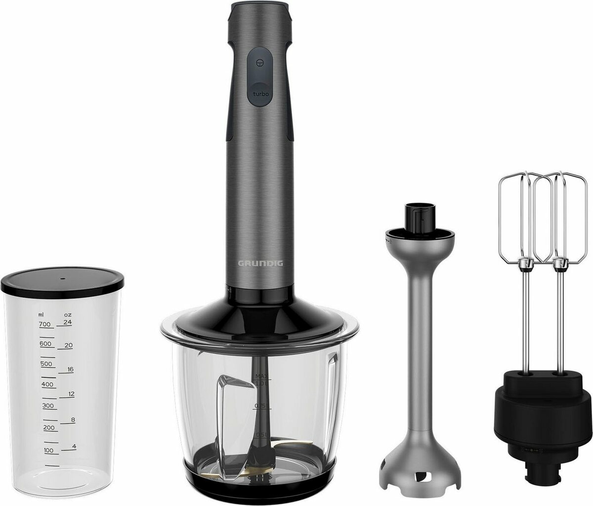 Bild 1 von Grundig Stabmixer Set Delisia NovusTM BL 7180, 800 W, Edelstahlkorpus, Soft Start: Antispritz-Funktion, Zirkoniumklingen