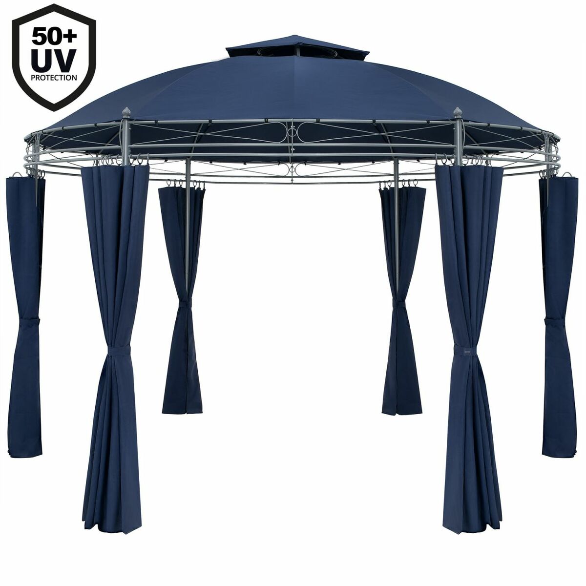 Bild 1 von Casaria® Pavillon Toscana Blau Ø3,5m UV-Schutz 50+
