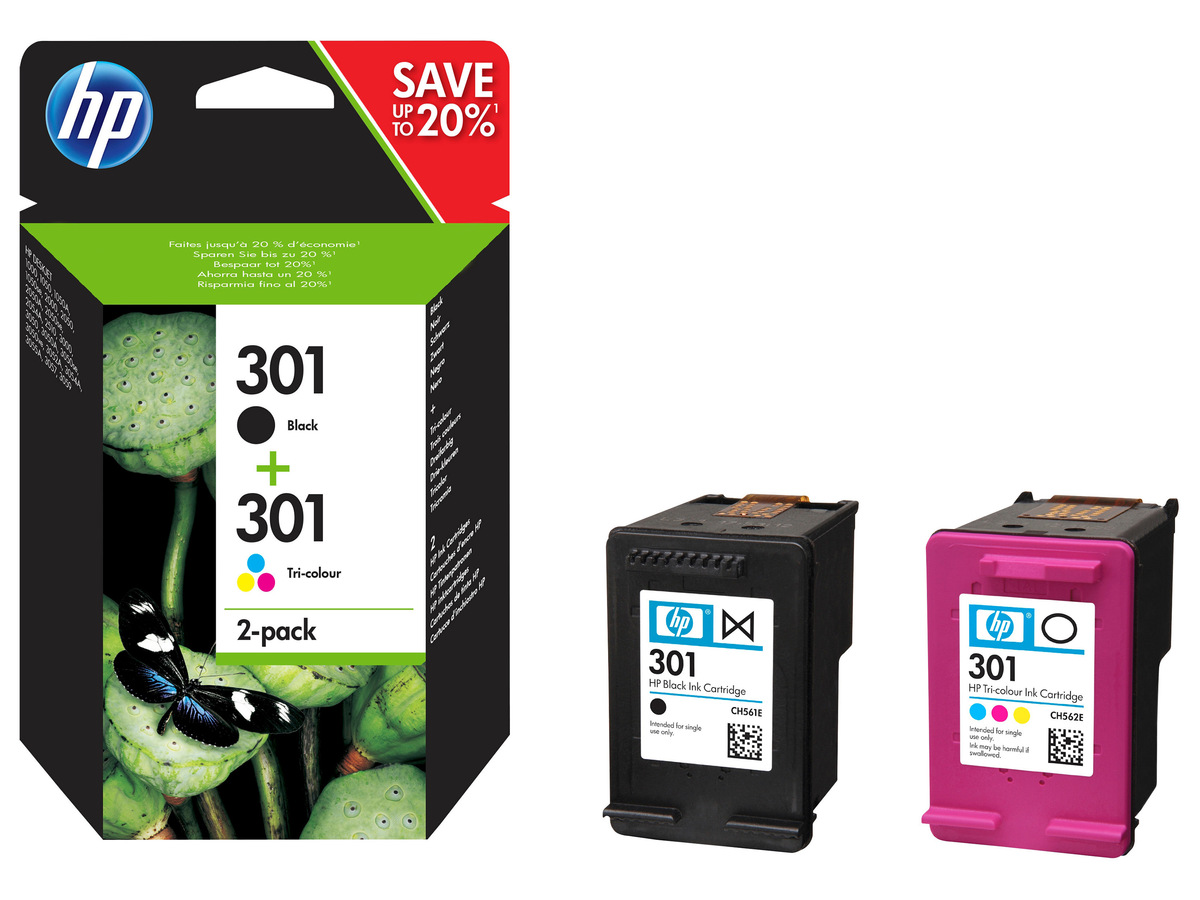 Bild 1 von HP »301« Multipack Druckerpatronen Schwarz/Dreifarbig