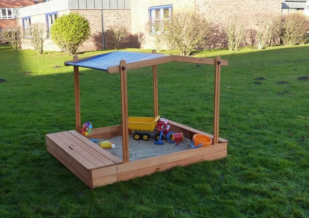 Bild 1 von Promadino Sandkasten "MULTI" + Sitzbox + Sonnendach