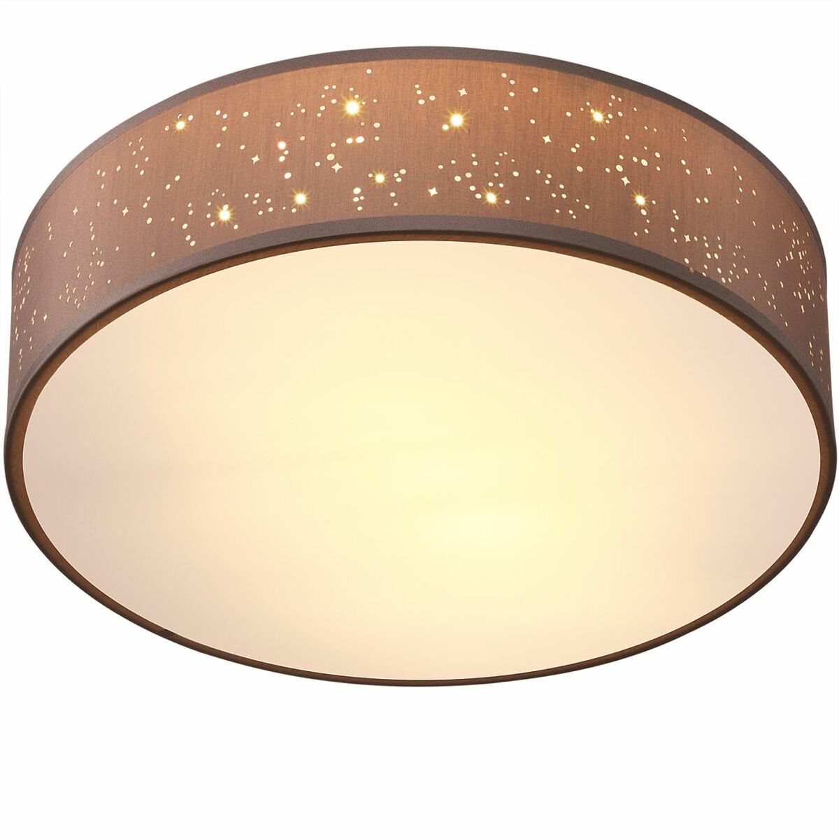 Bild 1 von monzana® Deckenlampe Taupe Stoff Ø38cm Sternenhimmel