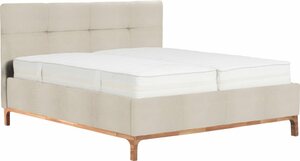 Leonique Polsterbett Noan, Bettkasten, Lattenrahmen mit Gasdruckfedern, auch mit 7-Zonen-Matratze, Beige