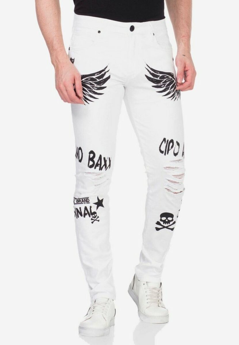 Bild 1 von Cipo & Baxx Röhrenjeans mit tollen Print-Motiven in Straight Fit