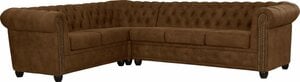 Home affaire Chesterfield-Sofa Rysum, Chesterfield-Optik, langer Schenkel links oder rechts, Rot