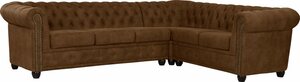 Home affaire Chesterfield-Sofa Rysum, Chesterfield-Optik, langer Schenkel links oder rechts, Rot