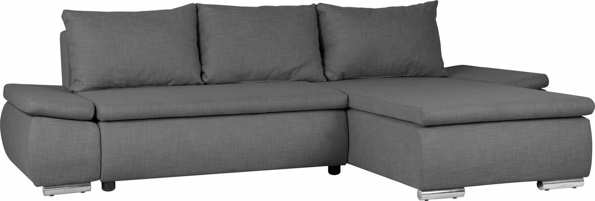 Bild 1 von Home affaire Ecksofa Acra, mit Bettfunktion und Bettkasten, in Mattenoptik, Grau
