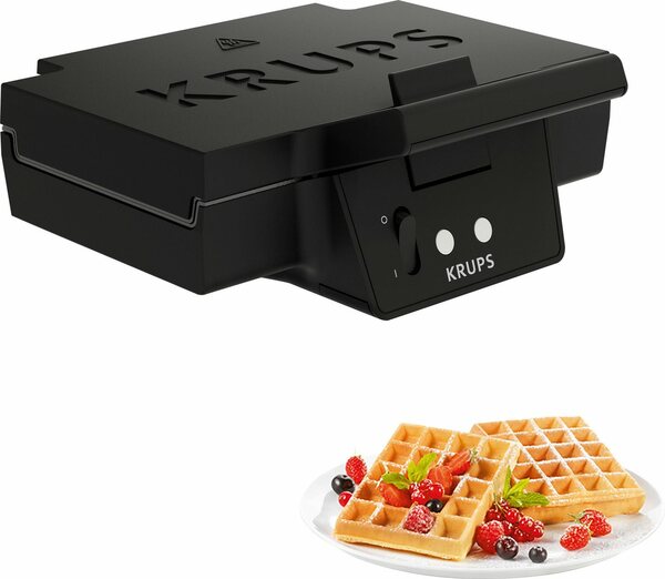 Bild 1 von Krups Waffeleisen FDK252, 850 W, 2 dicke Waffeln, Antihaftbeschichtung, tiefe Platten