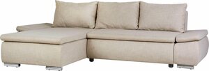Home affaire Ecksofa Acra, mit Bettfunktion und Bettkasten, in Mattenoptik, Beige