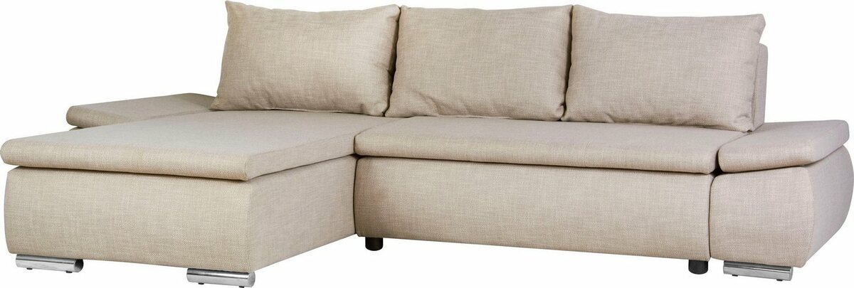 Bild 1 von Home affaire Ecksofa Acra, mit Bettfunktion und Bettkasten, in Mattenoptik, Beige