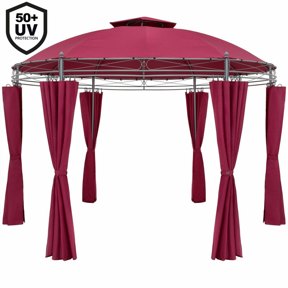 Bild 1 von Casaria® Pavillon Toscana Bordeauxviolett Ø3,5m UV-Schutz 50+