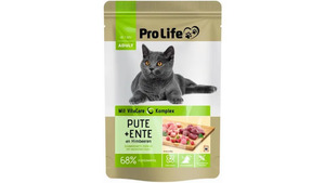 Pro Life Katze Katzennassfutter - Terrine mit Pute und Ente an Himbeeren