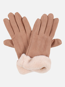 Damen Handschuhe mit Kunstfelleinsatz
                 
                                                        Braun