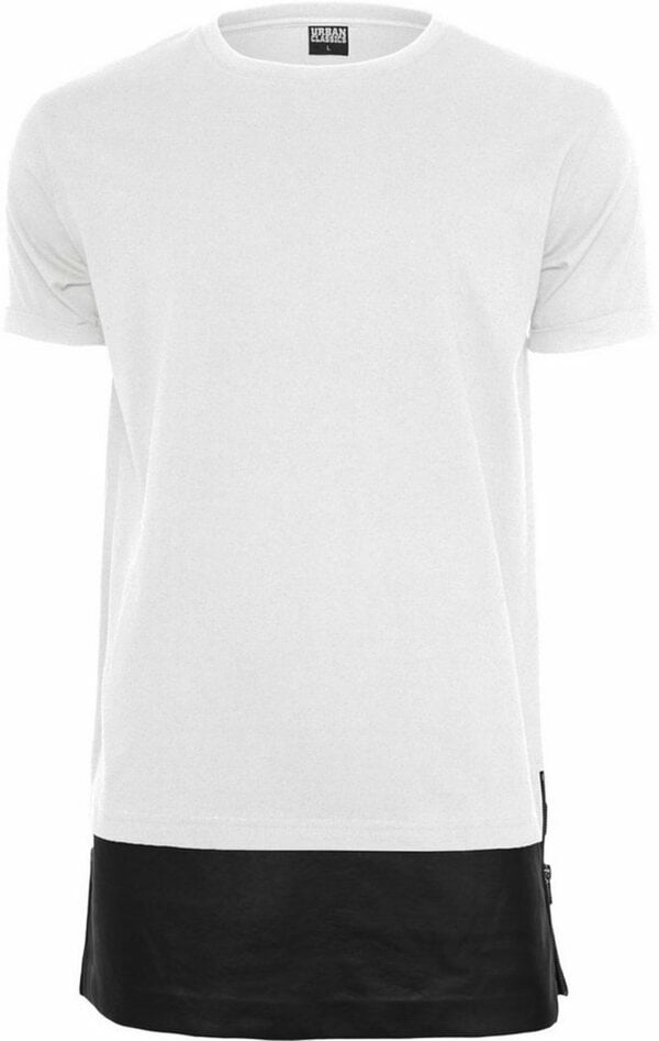 Bild 1 von URBAN CLASSICS T-Shirt Herren Long Zipped Leather Imitation Bottom Tee (1-tlg)