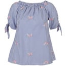 Bild 1 von Damen Bluse mit Carmen Ausschnitt
                 
                                                        Blau