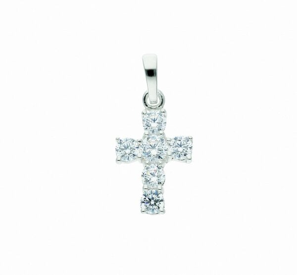 Bild 1 von Adelia´s Kettenanhänger 925 Silber Kreuz Anhänger mit Zirkonia, mit Zirkonia Silberschmuck für Damen & Herren