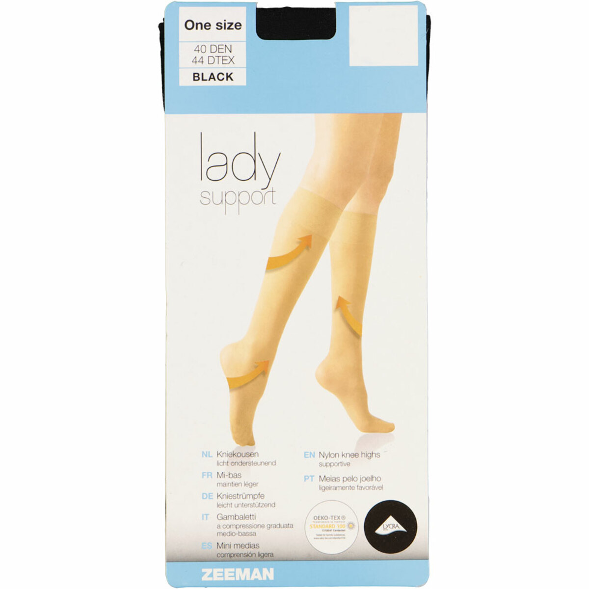 Bild 1 von Lady Support Kniestrümpfe Stretch, Schwarz, ONE SIZE