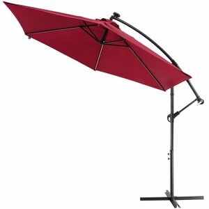 Kingsleeve® LED Solar Ampelschirm Mali Rot Ø330cm