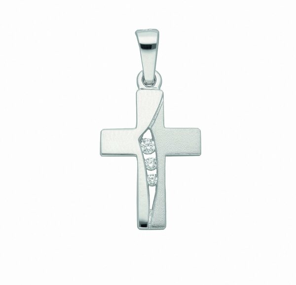 Bild 1 von Adelia´s Kettenanhänger 925 Silber Kreuz Anhänger mit Zirkonia, mit Zirkonia Silberschmuck für Damen & Herren