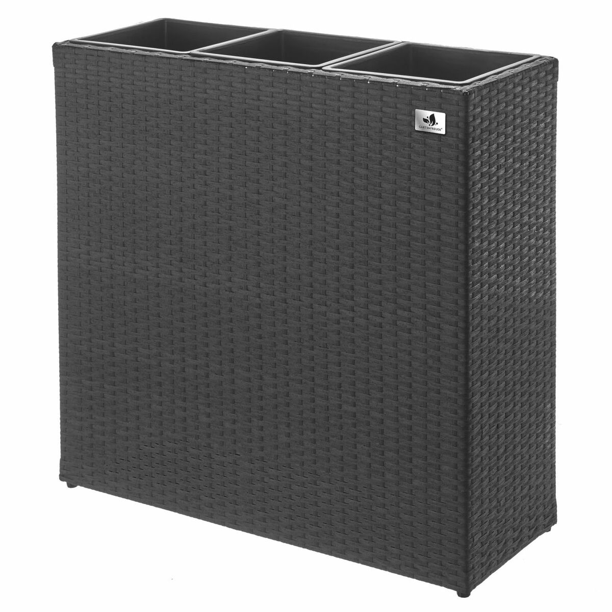 Raumteiler Pflanzkübel Polyrattan 76x26x73cm, anthrazit, 3x Kunststoff