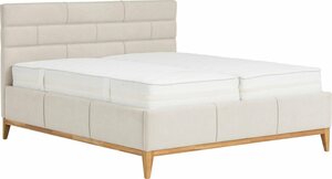 Leonique Polsterbett Balaine, mit Lattenrost, Bettkasten, auch mit 7-Zonen-Taschenfederkernmatratze, Beige