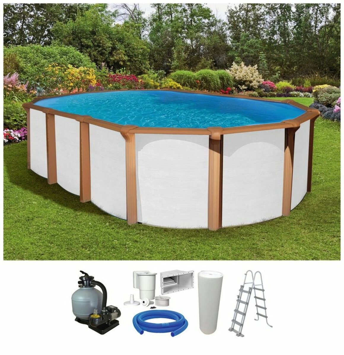 Bild 1 von KWAD Ovalpool White Timber (Set, 5-tlg)
