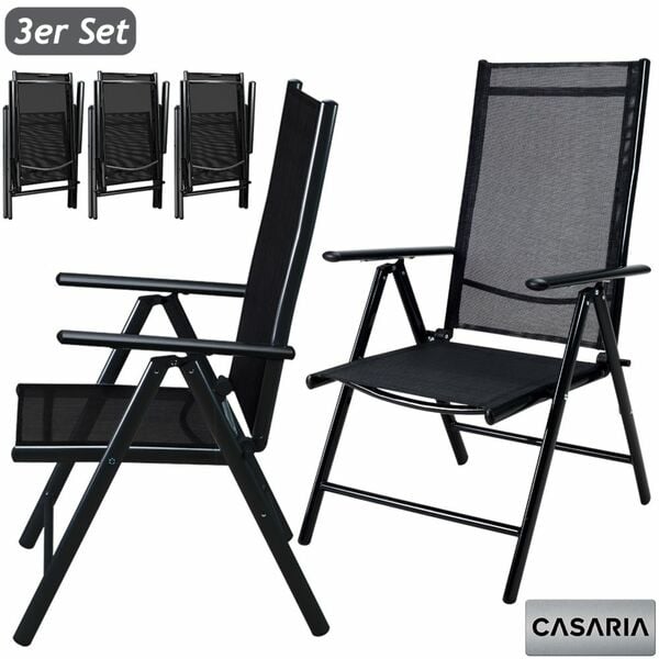 Bild 1 von Casaria® Gartenstuhl Bern 3er-Set Anthrazit