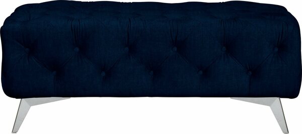 Bild 1 von Leonique Polsterhocker Glynis, aufwändige Knopfheftung, moderne Chesterfield Optik, Fußfarbe wählbar, Blau