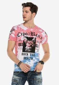 Cipo & Baxx T-Shirt im lässigen Batik-Look