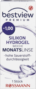 BestView Premium weiche Monatslinse Silikon Hydrogel -1,00