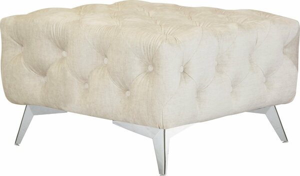 Bild 1 von Leonique Polsterhocker Glynis, aufwändige Knopfheftung, moderne Chesterfield Optik, Fußfarbe wählbar, Beige