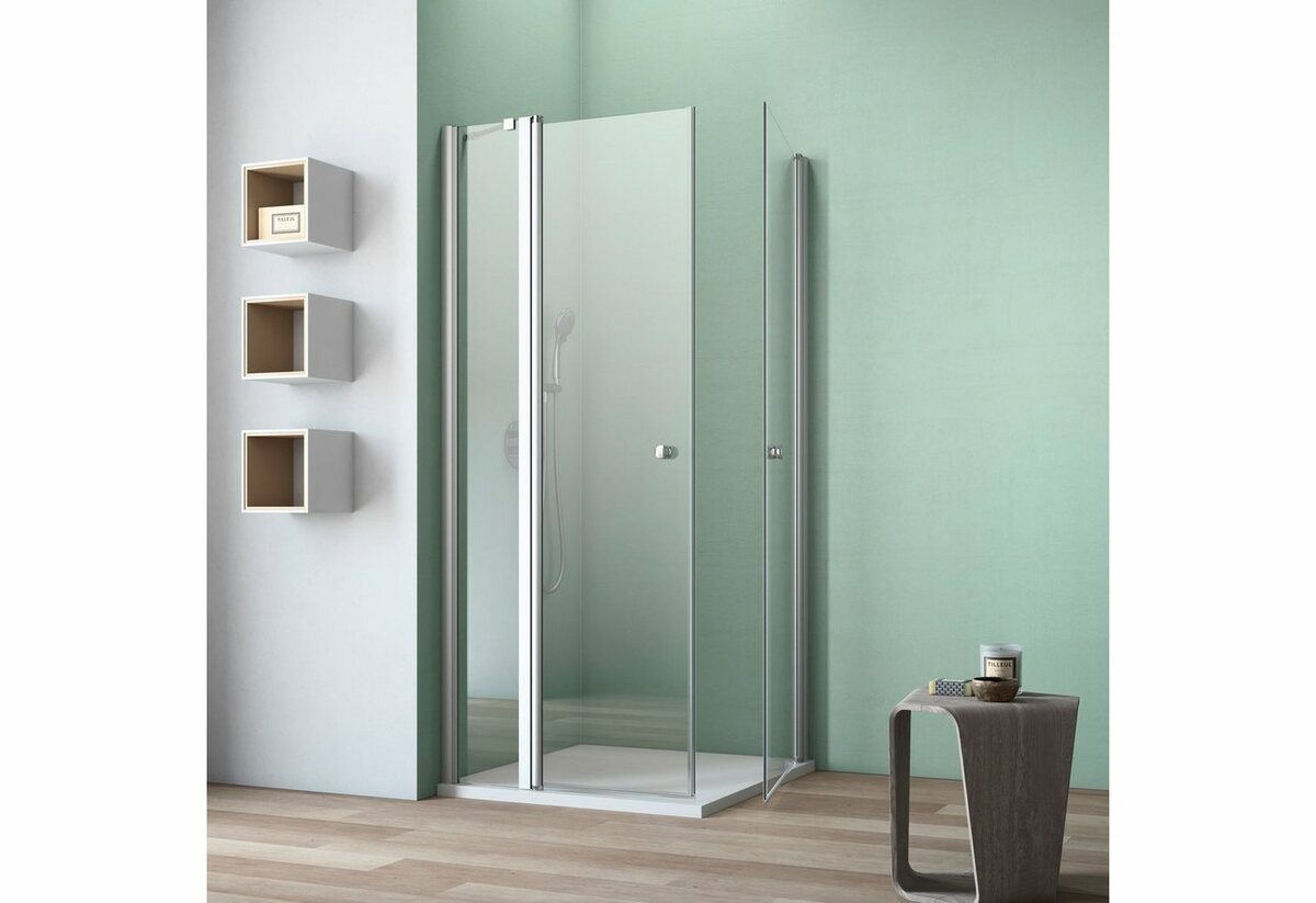 Bild 1 von maw by GEO Eckdusche A-E210, BxT: 80x80 cm, Einscheibensicherheitsglas, ebenerdiger Einbau möglich