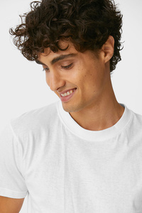 C&A Multipack 3er-T-Shirt-Feinripp-Bio-Baumwolle, Weiß, Größe: S