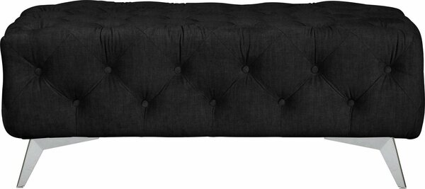 Bild 1 von Leonique Polsterhocker Glynis, aufwändige Knopfheftung, moderne Chesterfield Optik, Fußfarbe wählbar, Schwarz